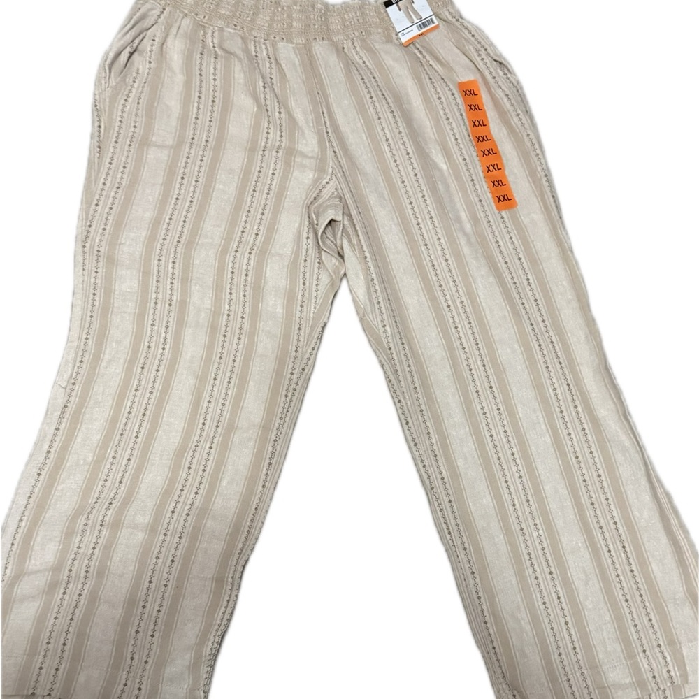 Briggs & Riley Beige Striped Women's Trousers